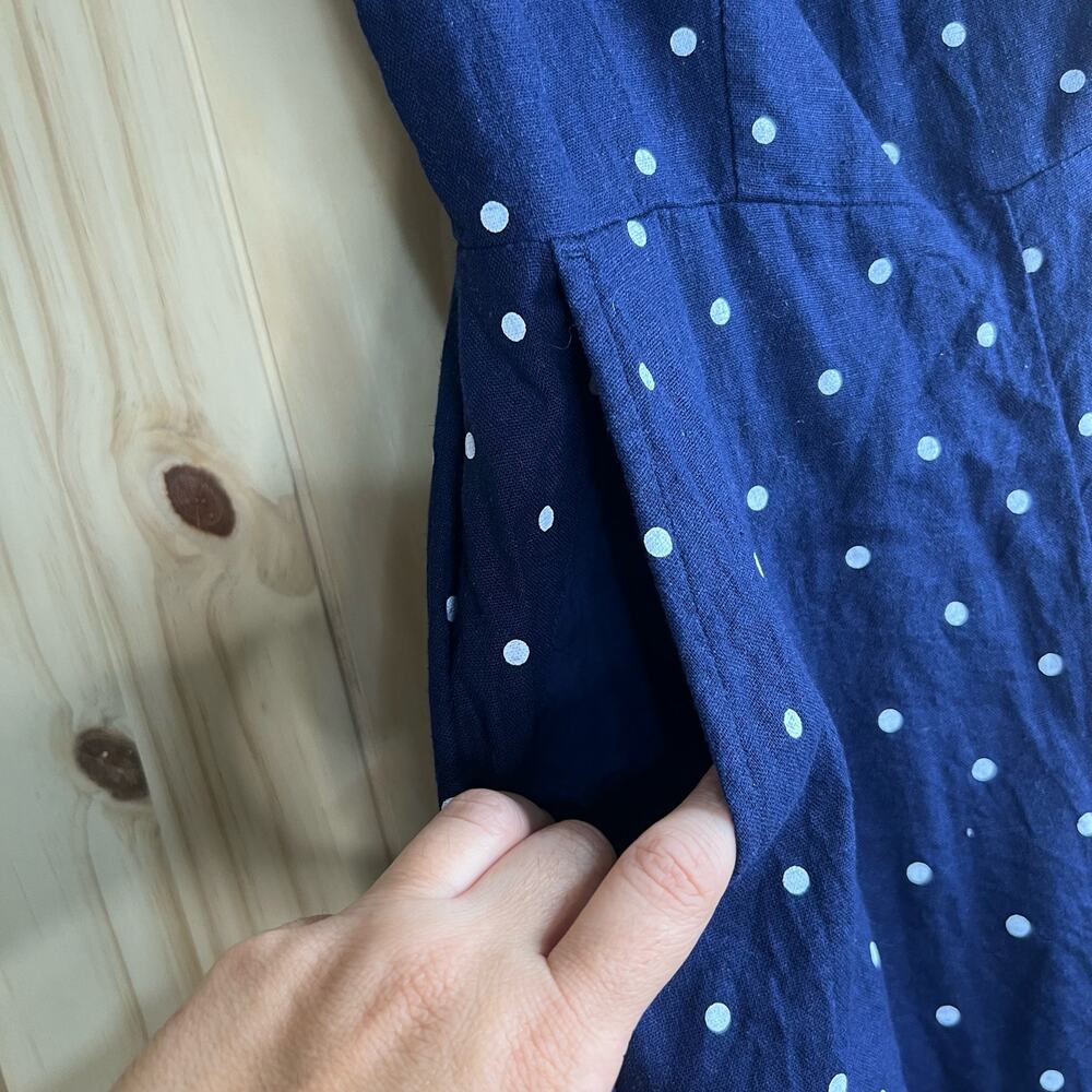 Old Navy Women's S Navy Polka Dot Wide Leg Jumpsuit - Picture 5 of 9